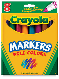 Set of 8 Bold Colors, Broad Tip