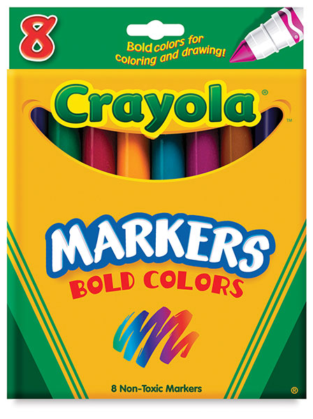Set of 8 Bold Colors, Broad Tip