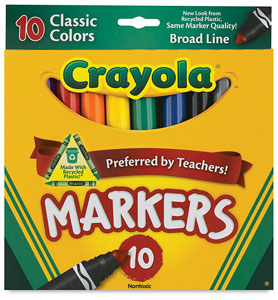 Set of 10 Classic Colors, Broad Tip