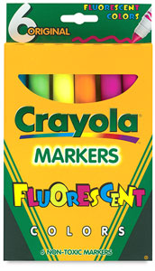 Set of 6 Flourescent Colors, Broad Tip