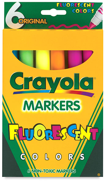 Set of 6 Flourescent Colors, Broad Tip