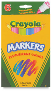 Set of 6 Flourescent Colors, Broad Tip Set of 6 Flourescent Colors, Broad Tip
