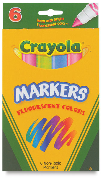 Set of 6 Flourescent Colors, Broad Tip