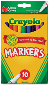Set of 10 Classic Colors, Thin Line
