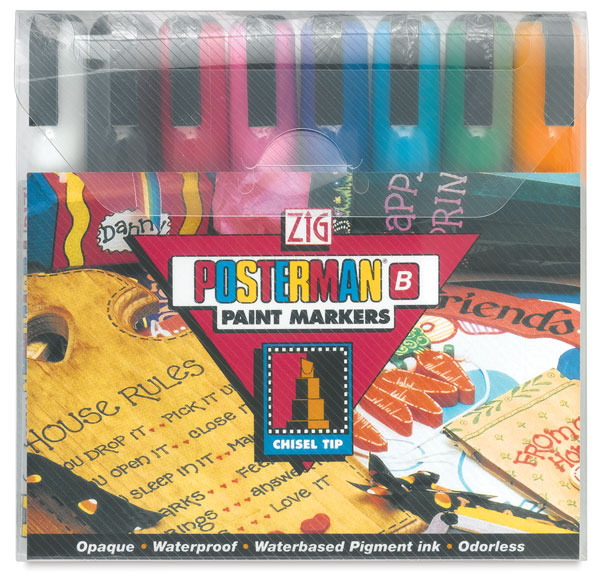 Set of 8 Chisel Tip Markers