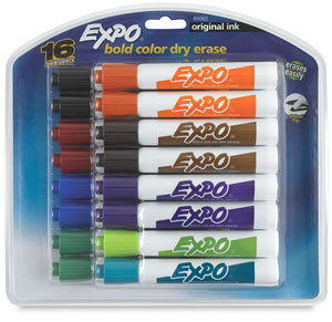 Chisel Tip Dry Erase Markers, Set of 16