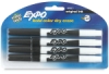 Black Fine Tip Dry Erase Markers, Set of 4