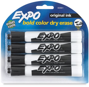 Chisel Tip Dry Erase Markers, Set of 4