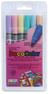 Pastel Colors Set of 6, Fine Tip