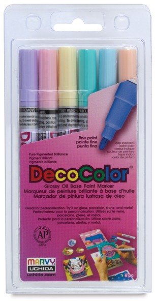 Pastel Colors Set of 6, Fine Tip