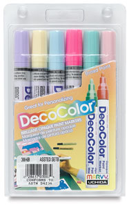 Pastel Colors Set of 6, Broad Tip