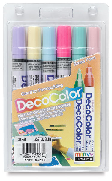 Pastel Colors Set of 6, Broad Tip