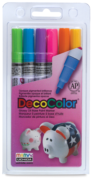 Hot Colors Set of 6, Fine Tip