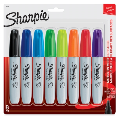 Sharpie 38250Pp Permanent Marker 5.3Mm Chisel Tip Assorted 8/Set  (San38250pp)