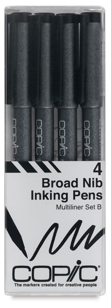 Set of 4 Broad Nib Black