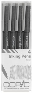 Set of 4 Fine Nib Gray