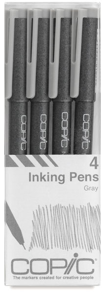 Set of 4 Fine Nib Gray