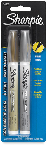 Set of 2, Gold/Silver Metallic, Fine Point 