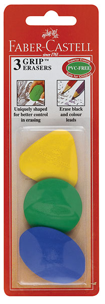 Grip Erasers, Set of 3