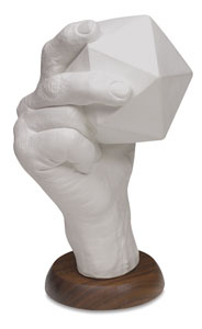 Hand Stand, with Icosahedron