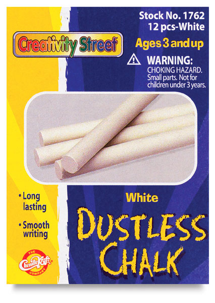 White Dustless Chalk, 12 Pieces