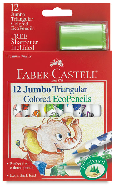 Jumbo Triangular Colored EcoPencils, Set of 12