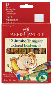 Jumbo Triangular Colored EcoPencils, Set of 12