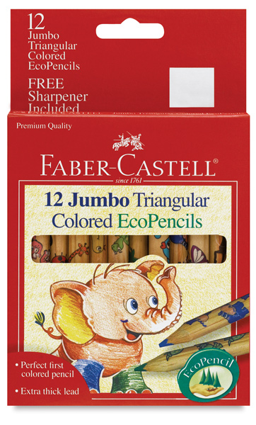 Jumbo Triangular Colored EcoPencils, Set of 12