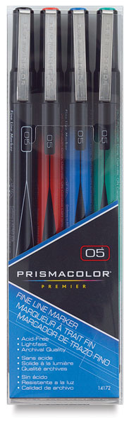 Fine Line Markers, Set of 4 Basic Colors