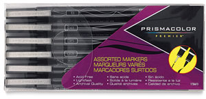 Mixed Tip Markers, Set of 6 Black