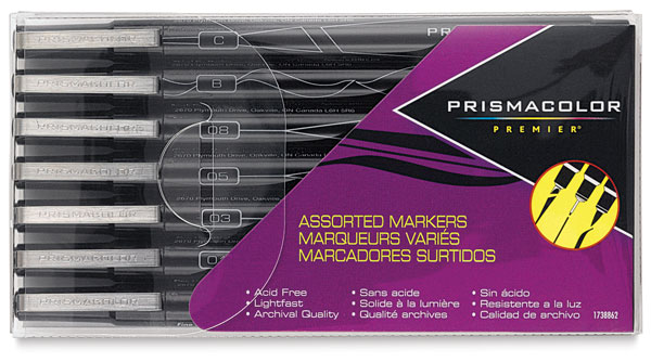 Mixed Tip Markers, Set of 7 Black