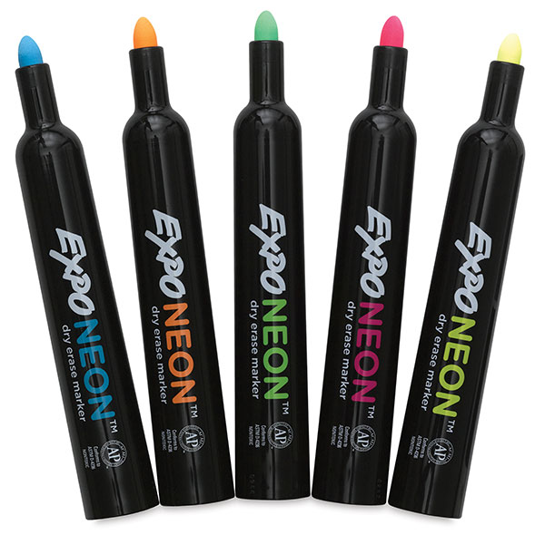 Neon Dry Erase Markers, Set of 5