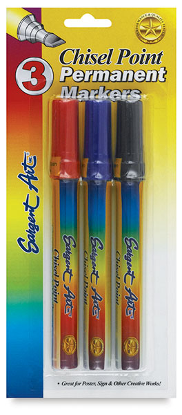 Chisel Point Permanent Markers, Set of 3