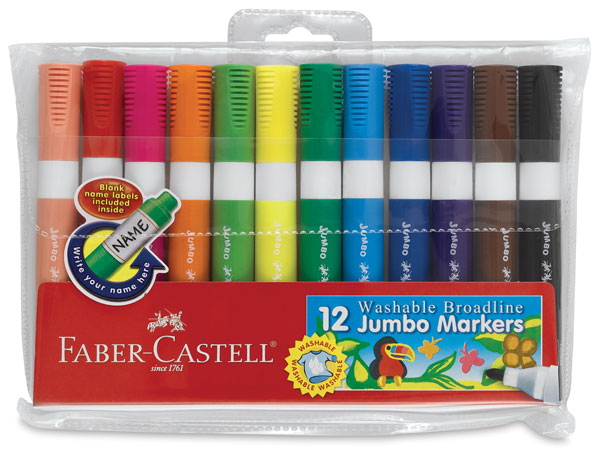 Jumbo Broadline Washable Markers, Set of 12