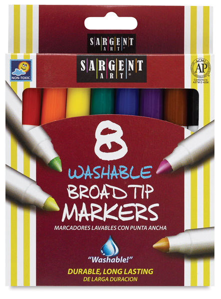 Broad Tip Washable Markers, Set of 8