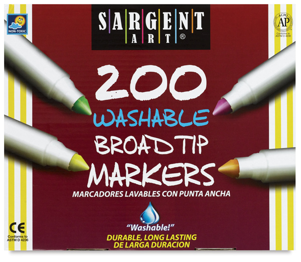 Broad Tip Washable Markers, Class Pack of 200