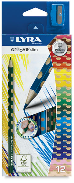 Lyra Groove Slim Colored Pencils, 12 Count
