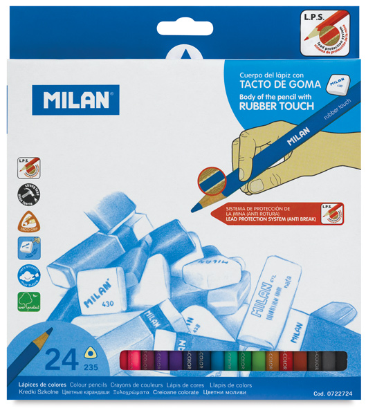 Rubber Touch Colored Pencils, Set of 24