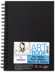 Mix Media Hardbound Art Books, 40 sheets  7" x 10"  Portrait