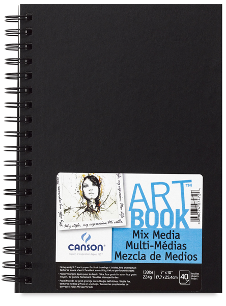 Mix Media Hardbound Art Books, 40 sheets  7" x 10"  Portrait