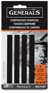 Compressed Charcoal, Pkg of 4