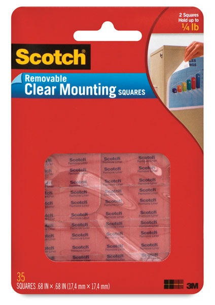 Removable Clear Mounting Squares, Pkg of 35