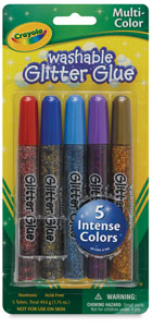 Multicolor Glitter Glue, Set of 5