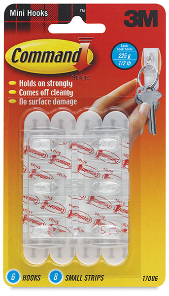 Adhesive Mini Hooks, Pkg of 6