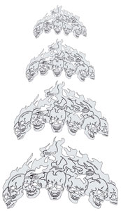 HotHeadz Hell Riders Templates, Set of 4