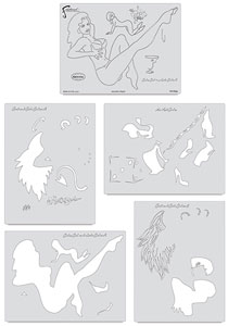Pin Up Girlies Templates, Set of 5