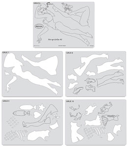 Pin Up Girlies 2 Templates, Set of 5