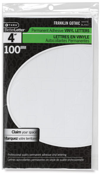 Franklin Gothic, White, 4", Permanent