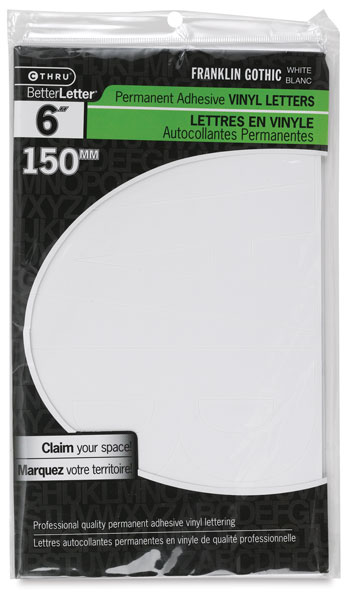 Franklin Gothic, White, 6", Permanent