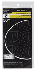 Helvetica, Black, 2", Repositionable